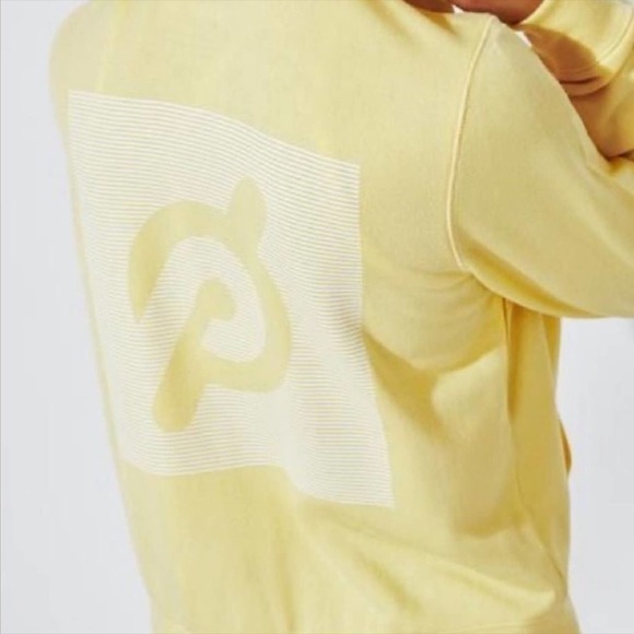 Peloton Yellow Sunstripe Zip Up Hoodie w/Graphic on Back - Picture 1 of 9